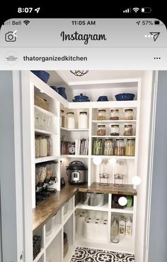 an open pantry with lots of items in it