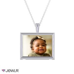 Upload a picture to create your own one-of-a-kind photo frame necklace! Your photo will be printed onto a sterling silver backing using high-quality waterproof and scratch-resistant ink and centered within a beautiful rectangular frame. You can even engrave the back of the necklace with a special name, date, or message for a truly unforgettable finish. It makes a great gift for couples, family, friends and is a perfect way to hold your loved ones close to your heart. Frame Necklace, Couple Crafts, Photo Bleu, Kind Photo, Fill The Frame, Square Photo, Bright Pictures, Dark Pictures, Photo Necklace