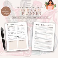 HAIR-CARE PLANNER Using a HAIR-CARE PLANNER can offer numerous benefits for individuals who are serious about maintaining an organized and effective hair-care routine, promoting consistency, and addressing specific hair-care needs to maintain healthy, well-managed hair. The set includes 6-PDF digital HAIR-CARE Printables -Hair Profile -Hair-Care Routine -My Hair -Product Reviews -Monthly Hair-Care -My Favorites and Products to Try FILES PROVIDED -1 zipped file with your 6 Printables pages Please Hair Care Journal, Monthly Routine, Hair Digital, Digital Hair, Track Hairstyles, Hair Product, Take Care Of Me, Dream Hair, Hair Care Routine