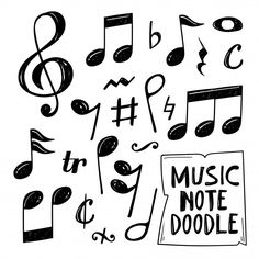 music note doodle with musical notes