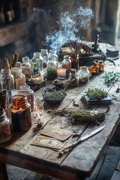 Herbs For Magic, Spell Jars Aesthetic, Druidess Aesthetic, Herb Tea Aesthetic, Herbal Remedies Aesthetic, Medicinal Herbs Aesthetic, Witch Lifestyle Aesthetic, Homeopathy Aesthetic, Herbal Medicine Aesthetic