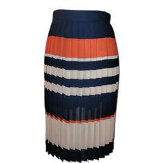 Maison Jules Women's Size 14 Accordion Pleated Skirt Lined Navy Blue Peach New Without Tags, Hung In Closet For Years But Was Always Too Small To Wear. Sharp Accordion Pleats, Zippered Back, Beautiful! Professional Wear Waist 17 1/2 Inches Length 28 Inches Spring Navy Pleated Mini Skirt, Navy Pleated Summer Bottoms, Navy Pleated Bottoms For Summer, Spring Navy Pleated Skirt, Spring Pleated Navy Skirt, Navy Pleated Summer Skirt, Navy Pleated Skirt For Summer, Navy Lined Skirt For Spring, Navy Skirt For Spring