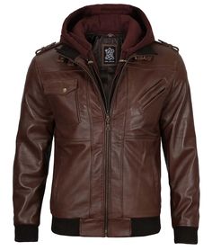 Men Leather Bomber Jacket With Removable Hood
Experience urban style and warmth with the Men's Dark Brown Leather Bomber Jacket with Hood. Crafted for the modern man, this jacket seamlessly combines the timeless appeal of a leather bomber with the comfort of a hood. The dark brown leather exudes a rugged charm, while the hood adds an edgy twist. Perfect for chilly days and street-style ensembles. Winter Leather Jacket For Outdoor, Winter Outdoor Leather Jacket, Leather Outerwear With Pockets For Urban Adventures, Winter Biker Jacket With Flap Pockets, Fall Outdoor Leather Jacket With Double-lined Hood, Brown Leather Jacket With Padded Collar For Outdoor, Brown Leather Hooded Biker Jacket, Brown Hooded Leather Biker Jacket, Leather Biker Jacket For Winter Urban Adventures