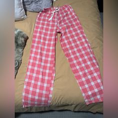 Brand New Pink Plaid Pajama Pants, Super Cute And Soft Pink Flannel Pajamas, Pink Plaid Pyjamas, Pink Plaid Pajama Pants, Pajama Pants Outfit, Red Plaid Pajama Pants, Plaid Pjs, Red Plaid Pajama Bottoms, Pink Pajama, Pink Pjs