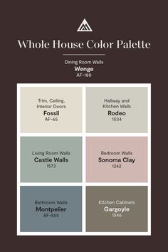 the whole house color palette is shown