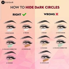 Skincare Headband, Hide Dark Circles, Makeup Order, Simple Makeup Tips, Beginners Eye Makeup, Face Charts, Makeup Face Charts, Eyebrow Makeup Tips, Eye Makeup Techniques