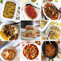 many different pictures of various food items