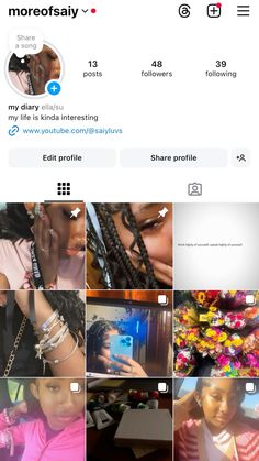 the instagram page is filled with pictures of women and their hair styles, including braids