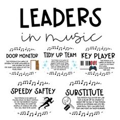 a poster with the words leaders in music