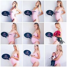 a woman in a pink dress is holding a baby and posing for pictures with balloons