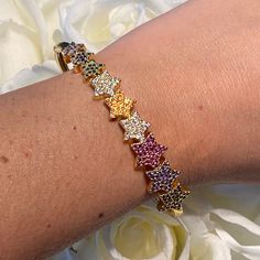 Stunning 18k Gold Plated Micro Pave Star Bracelet 5 Times Gold Electroplated Aaa Micro Pave Crystals Stunning Piece!!! Fun Bracelet, Star Bracelet, Jewelry Lookbook, Micro Pave, Womens Jewelry Bracelets, Beaded Bracelet, Diamond Rings, 18k Gold, Gold Plate