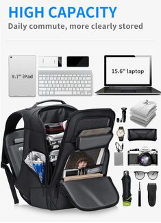 Anti-theft Waterproof Backpacks USB Charging Travel Laptop Bags – Atom Oracle Backpack Fabric, Stylish Travel Bag, Designer Leather Bags, Laptop Travel Bag, Work Backpack, Cool Fathers Day Gifts, Luggage Strap, Waterproof Backpack, School Shopping