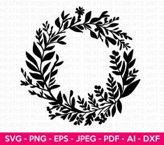 the wreath svg files are available for use in your design projects, crafts and more