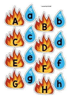 an upper and lowercase letter formation with flames on the bottom, which are cut out into