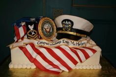 navy commissioning cakes | Share Military Retirement Parties, Army Retirement, Navy Birthday, Grooms Cakes