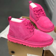 Brand New In Box Never Used Original Boots In A Bright Pink Color Available Size Is Only Size 6 Hot Pink Ugg, Pink Neumel Uggs, Womens Pink Uggs, Pink Ugg Boots Zappos, Pink Ugg Boots, Pink Uggs, Fur Shoes, Winter Rain, Ugg Shoes