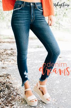 Step up your denim with this new classic cut skinny jean. The light whiskering and perfect blue tone make these the perfect pair to compliment your fave boots, and sweaters this season!