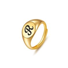 PRICES MAY VARY. 💝【26 Alphabet Gold Ring】: The chunky gold ring adopts a simple and stylish design, making this letter ring look unique. The exquisite Initial ring contains 26 letters, each letter has a special meaning, which can represent the abbreviation of your (lover, wife, mother, father, son, daughter, etc.) first or last name, or other special commemorative meanings. 💝【Initial Ring Material】: The gold Initial ring is made of high-quality brass, plated with 14K gold, the color is almost Chunky Gold Rings, Letter Rings, Initial Rings, Gold Initial Ring, Letter Ring, Professional Jewelry, 26 Letters, Chunky Rings, Initial Ring