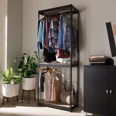 Baxton Studio Gavin Black Metal 3-Shelf Closet Storage Racking Organizer FredCo Closet Organizer Kits, Closet Rack, Classic Closet, Black Shelves, Shelving Racks, Bedroom Essentials, Stylish Office, Closet Shelves, Baxton Studio