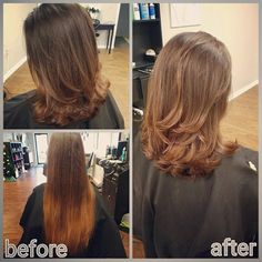 Before & after color, cut, blowout