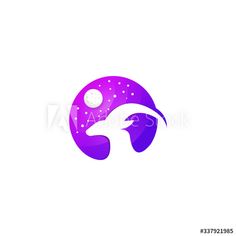 the dolphin is jumping out of the water with bubbles on it's head, logo design