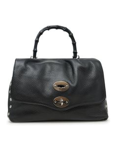 ZANELLATO 068010-0950000-Z0001 BLACK POSTINA DAILY S BLACK BAMBOO LEATHER HANDBAG, product code 068010-0950000-Z0001, color BLACK, material LEATHER, size 29X20X15 cm, season FW24 Designer Black Leather Flap Bag, Black Leather Designer Flap Bag, Black Top Handle Flap Bag With Silver-tone Hardware, Black Top Handle Flap Bag In Soft Leather, Chic Black Textured Leather Flap Bag, Black Soft Leather Top Handle Flap Bag, Black Soft Leather Flap Bag With Top Handle, Black Satchel With Leather Lining And Top Handle, Black Top Handle Satchel With Leather Lining