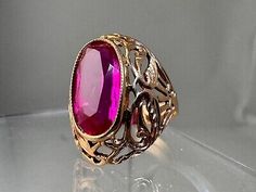 Vintage Original Soviet Solid Rose Gold Ruby Ring 583 14K USSR, Gold Ruby Ring  | eBay Formal Pink Gold Sapphire Ring, Antique Rose Gold Ruby Ring For Formal Occasions, 14k Rose Gold Sapphire Ring For Formal Occasions, Formal 14k Rose Gold Sapphire Ring, Hallmarked Rose Gold Ruby Ring, Formal Pink Gold Ruby Ring In Fine Jewelry Style, Formal Pink Gold Ruby Ring In 14k Gold, Formal 14k Pink Gold Ruby Ring, Pink Gold Ruby Ring For Formal Occasions