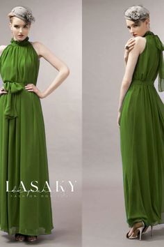 Lasaky - Elegant Bohemian Halter Neck Maxi Dress featuring Lace Trim and Off Shoulder Design - Perfect for Formal Occasions Green Maxi Dress For Summer Banquets, Green Maxi Dress For Summer Banquet, Green Summer Maxi Dress For Banquet, Green Chiffon Maxi Dress For Banquet, Off Shoulder Design, Elegant Bohemian, Halter Neck Maxi Dress, Shoulder Design, Formal Gowns