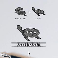 some type of logo for a company called turtle talk