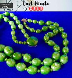 1960s Vintage Green Plastic Necklace #jewelry #necklace @EtsyMktgTool #mode #1960s #uniquevintage #timeaftertime #mothersdaygift Retro Wooden Beads Jewelry, Retro Wooden Round Bead Jewelry, Retro Wooden Bead Jewelry, Vintage Jewelry With Wooden Round Beads, Vintage Green Oval Bead Necklaces, Vintage Green Beaded Necklaces With Oval Beads, Vintage Green Oval Beaded Necklaces, Vintage Green Beaded Necklace With Oval Beads, Polished Vintage Beads