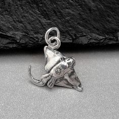 This Stingray Charm comes with a silver jump-ring as pictured. Please note that photo is not to scale and may appear larger to show detail. Refer to exact measurements below. Additional attachments (lobster clasp, large-hole bead, necklace chains) are available from the charm-attachments drop-down menu.  For a visual example of the different attachments and what each one is best suited for, scroll through the photos until you see the example photo or visit https://etsy.me/2BY7DAW for detailed in Sterling Silver Gray Dangle Jewelry, Gray Sterling Silver Dangle Jewelry, Adjustable Gray Sterling Silver Jewelry, Unique Gray Jewelry As Gift, Unique Gray Jewelry For Gifts, Unique Gray Jewelry For Gift, Ocean Gifts, Pandora Beads, Manta Ray