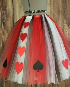 a skirt made out of tulle with playing cards on it