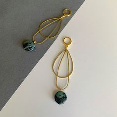 18k gold plated brass hooks with jasper and brass. 3 1/2 inches from top of hook. Gold Agate Drop Earrings, Gold Agate Teardrop Earrings, Gold Teardrop Agate Earrings, Gold Agate Earrings With Natural Stones, Gold Earrings With Natural Agate Stones, Handmade Jasper Gold Jewelry, Handmade Gold Agate Earrings, Handmade Gold Jasper Jewelry, Gold Agate Earrings