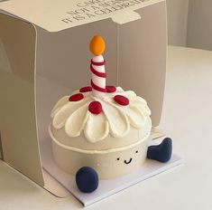 a cake shaped like a cupcake with a candle on top