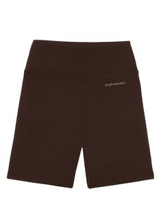 logo-print biker shorts from Sporty & Rich featuring chocolate brown, stretch-design, logo print at the leg, high-waisted, super-skinny cut, straight hem and thigh-length. Sporty Brown Biker Shorts For Sports, Brown Stretch Biker Shorts For Athleisure, Sporty Brown Bottoms With Short Leg, Brown Sporty Biker Shorts For Sports, Sporty Brown Shorts With Short Legs, Stretch Brown Bottoms For Streetwear, Sporty Brown Short Leg Bottoms, Athleisure Brown Shorts Short Length, Brown Stretch Activewear Short Length