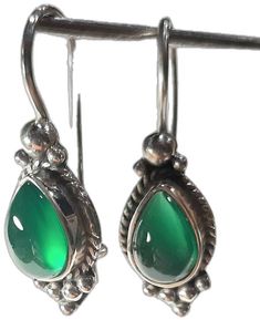 Green Onyx Drop Earrings, Green Onyx Jewelry, Onyx Jewelry, Onyx Earrings, Onyx Gemstone, Earrings Green, Green Onyx, Earrings Sterling Silver, Gemstone Earrings