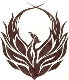 a tattoo design with a bird on it