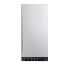 a stainless steel refrigerator on a white background