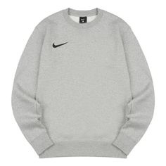 Nike Park 20 Crew Fleece Sweatshirt 'Grey' CW6902-063 Gray Crew Neck Hoodie Sportswear, Gray Crew Neck Sportswear Hoodie, Gray Crew Neck Hoodie For Sportswear, Sporty Gray Sweater With Ribbed Cuffs, Gray Athleisure Sweater For Sports, Gray Long Sleeve Fleece Top, Gray Crew Neck Athleisure Sweater, Gray Crew Neck Sweater For Athleisure, Gray Athleisure Crew Neck Sweater