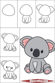 how to draw a cute koala bear with easy step by step instructions for kids