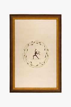 a framed painting with a person doing yoga