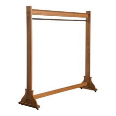 a wooden rack with two rails on it