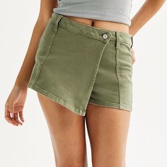 She'll look so stylish in this juniors' SO wrap denim skort.Click on this WOMEN'S GUIDE to find the perfect fit and more! She'll look so stylish in this juniors' SO wrap denim skort. Click on this WOMEN'S GUIDE to find the perfect fit and more! FEATURES 2 pockets Zipper closure UnlinedFIT & SIZING 10-in. length 7.25-in. inseam 7.75-in. leg opening Mini length hits at the thighFABRIC & CARE Cotton, spandex Machine wash ImportedRESPONSIBLE Tested for harmful substances STANDARD 100 by OEKO-TEX® CE Trendy Cotton Skort With Built-in Shorts, Spring Cutoff Skort With Built-in Shorts, Denim Skort, Bottom Clothes, Cotton Spandex, Size 13, Fabric Care, Gender Female, Age Group