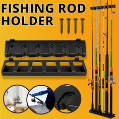 Fishing Rod Rack Vertical Holder Horizontal Wall Mount Boat Pole Stand Storage - Blue Force Sports Fishing Rod Storage, Fishing Rod Rack, Pole Stand, Rod Rack, Hanger Stand, Baby Bathroom, Fishing Rod Holder, Plastic Design, Rod Holder