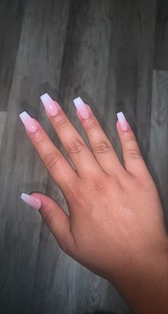 Baby Pink Nails Acrylic, Baby Boomers Nails, Nails Rose, Pink French Nails, Baby Pink Nails, Bunny Nails, Tapered Square Nails, Basic Nails, Baby Boomer