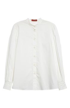 Seen on the spring '24 runway, this button-up can go from staid to stunning via the pleated long sleeves that convert to three-quarter-length bishop sleeves. 27" length (size 36FR) Front button closure Band collar Long sleeves with two-button cuffs 70% cotton, 30% polyester Dry clean Made in Italy Designer Clothing Bishop Sleeve, Band Collar, Three Quarter, Button Up Shirts, Designer Clothing, Top Brands, Button Up, In Italy, Dry Clean