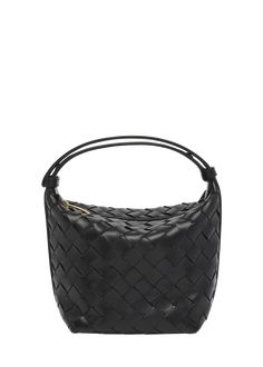 "Find BOTTEGA VENETA Candy Wallace Bag on Editorialist. Bottega Veneta \"Candy Wallace\" top handle bag in intrecciato leather Adjustable top handle Can be worn as a top handle or shoulder bag Zip top closure Approx. 6.7\"H x 5.3\"W x 4.5\"D Made in Italy" Evening Shoulder Bag With Double Handle In Woven Leather, Evening Shoulder Bag With Double Handle And Woven Leather, Woven Leather Evening Shoulder Bag, Designer Woven Leather Shoulder Bag For Evening, Woven Leather Shoulder Bag For Evening, Evening Bags With Woven Leather And Double Handles, Chic Evening Hobo Bag With Intrecciato Weave, Luxury Woven Leather Bag For Evening, Elegant Evening Hobo Bag With Braided Handles