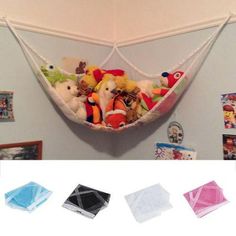 there is a hammock with stuffed animals in it and the words uk stock above it