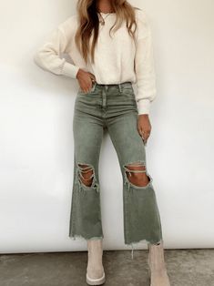 Stil Boho, Mode Boho, Outfit Jeans, Denim Flares