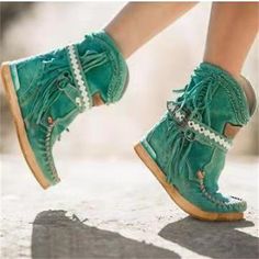 Category:Boots; Upper Materials:Faux Suede; Embellishment:Tassel; Season:Fall,Winter; Heel Type:Flat Heel; Gender:Women's; Type:Mid Calf Boots; Style:Vintage,Casual,Fashion; Heel Height(inch):<1; Outsole Materials:Rubber; Occasion:Party,Daily,Work,Outdoor; Closure Type:Loafer; Pattern:Solid Color; Listing Date:10/11/2023; 2024 Trends:Suede Shoes,Plus Size Bohemian Lace-up Boots For Spring, Spring Bohemian Lace-up Boots, Festival Boots With Tassels And Round Toe, Spring Fringe Boots With Pointed Toe, Western Summer Boots With Fringe, Western Boots With Tassels And Round Toe, Western Fringe Boots For Summer, Bohemian Closed Toe Boots For Spring, Bohemian Boots With Tassels And Round Toe